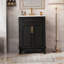 Meuble-lavabo 24 po avec lavabo supérieur, armoire de rangement moderne avec 2 portes à fermeture douce et tablette réglable, structure en bois massif-1635480443