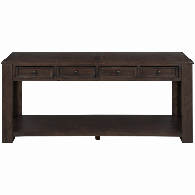 Console Table/Sofa Table with Storage Drawers and Bottom Shelf for Entryway Hallway, Espresso