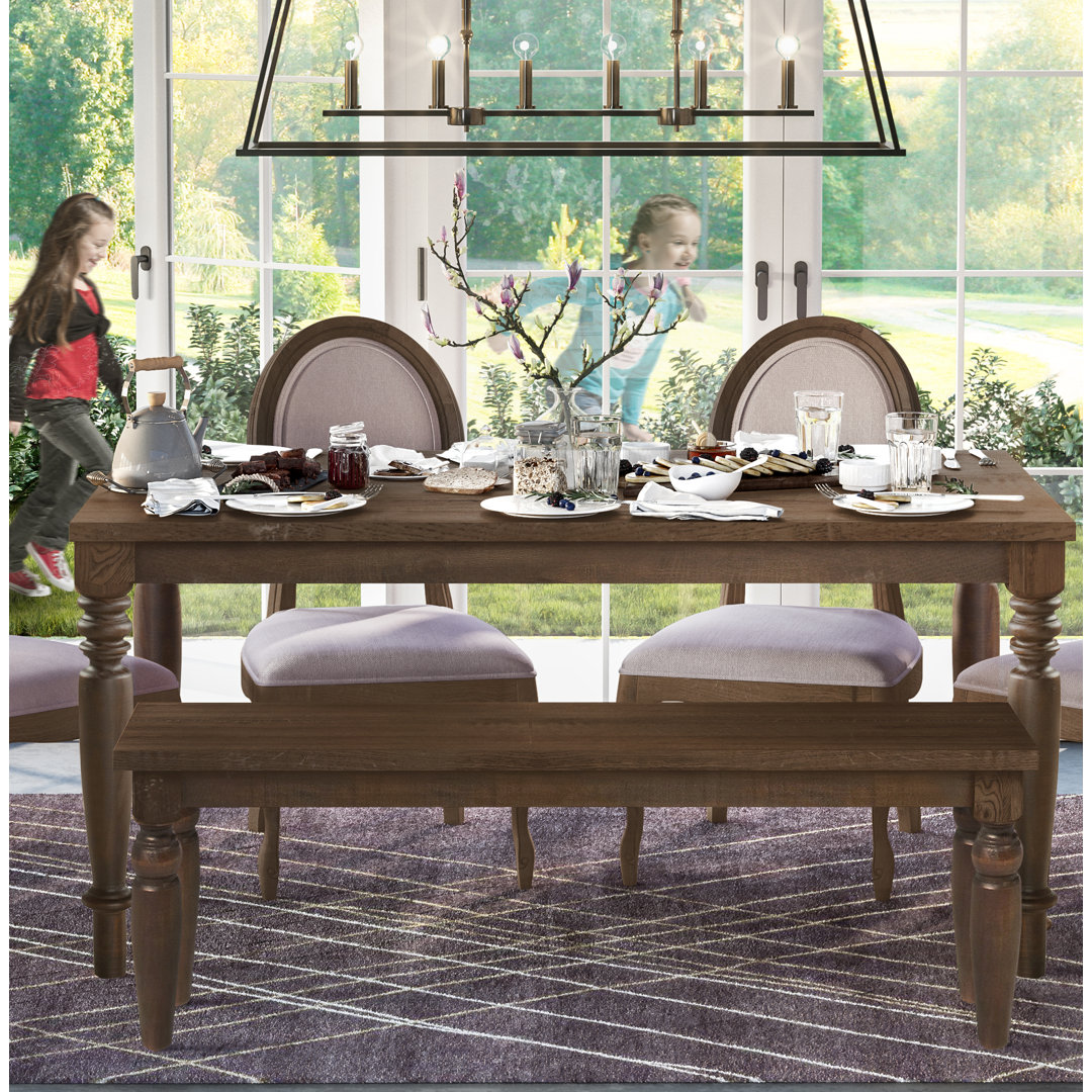 Canela Solid Wood Bench Artefama