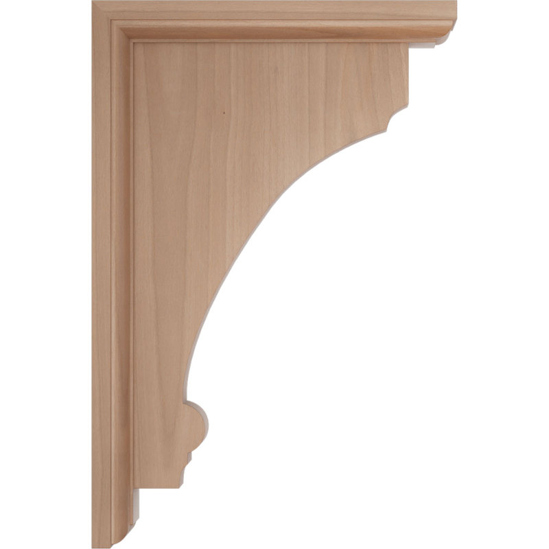 2 1/2"W x 8"D x 12"H Extra Large Thompson Wood Bracket, Cherry (4-Pack), Cherry, 12" H x 2.5" W x 8" D