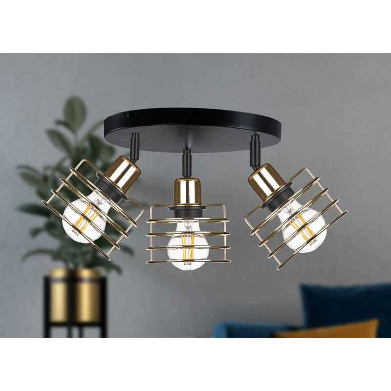 Berndina Ceiling Spotlight, Black/Nickel