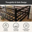 Structure de lit simple, lit de jour avec rails latéraux, lit plateforme classique en métal, aucun matelas requis, style minimaliste moderne, noir