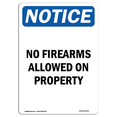 No Firearms Allowed on Property Sign