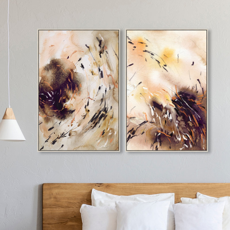 Floating Autumn Set Set by Oliver Gal, 92"H x 62"W, Silver Floater Frame