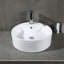 Lavabo de salle de bain vasque circulaire en céramique blanche avec trop-plein Mira