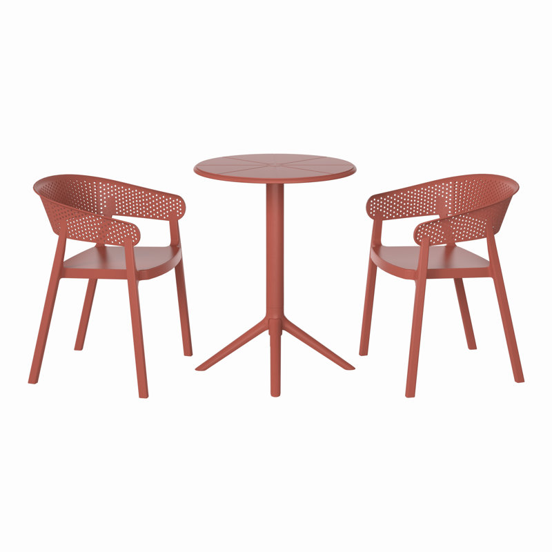 Ensemble repas extérieur 2 personnes, Rouge