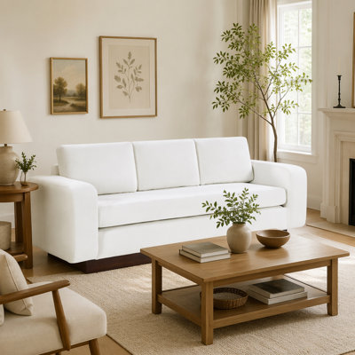 Canapé moderne à 3 places avec revêtement en chenille de qualité supérieure pour le confort et le style dans les petits espaces