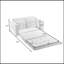 Canapé à 3 plis, canapé-lit futon convertible, causeuse peu encombrante, canapé-lit escamotable pour le salon, gris et beige foncé, tissu en lin velours-870393335