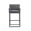 Tabouret de bar rembourré en métal gris