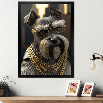 Schnauzer Gangster in NYC I - impression sur toile