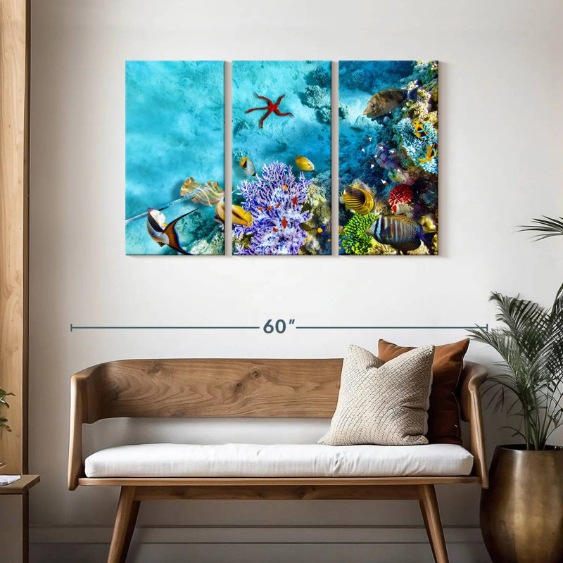 Life Underwater Scene, 28" H x 45" W