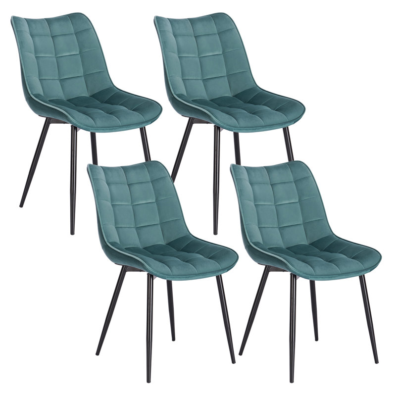 Chattooga 46.5cm H Velvet Upholstered Side Chair, 2, Turquoise