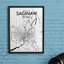Saginaw City Map - Unframed Graphic Art Print on Paper-146672871-262887279