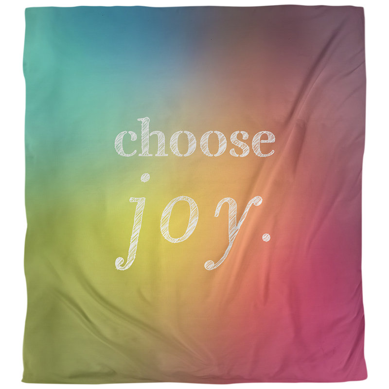 Housse de couette simple choose joy quot, Housse de couette pour très grand lit, Orange / blanc