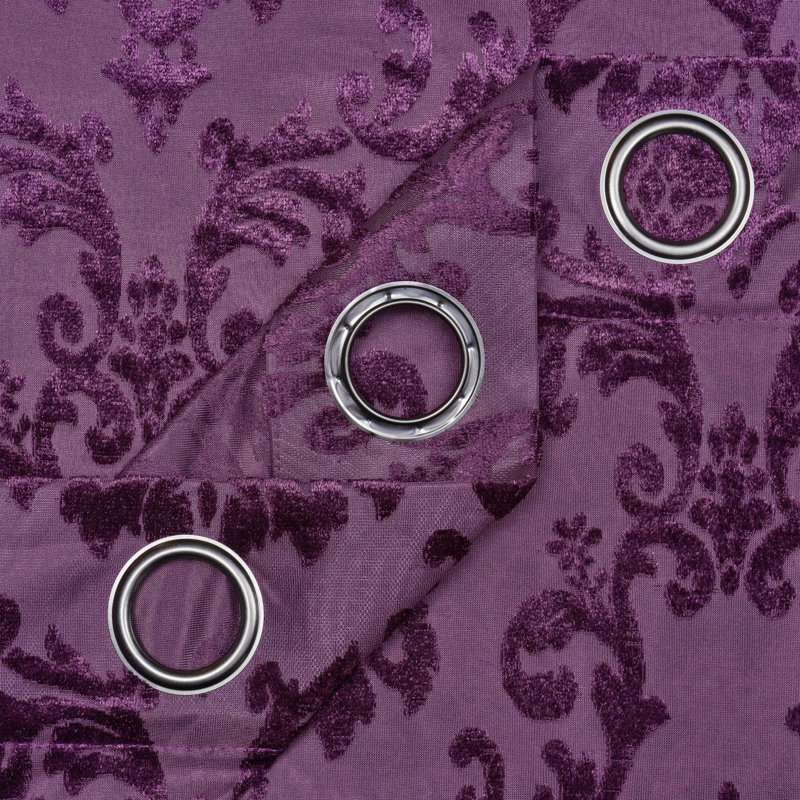 Ensemble de rideaux semi-transparents avec œillets Branca, L 52 po x L 108 po, Aubergine