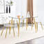 Chaise de salle à manger élégante en plastique transparent avec support en métal - Pieds dorés de conception moderne - Assemblage facile