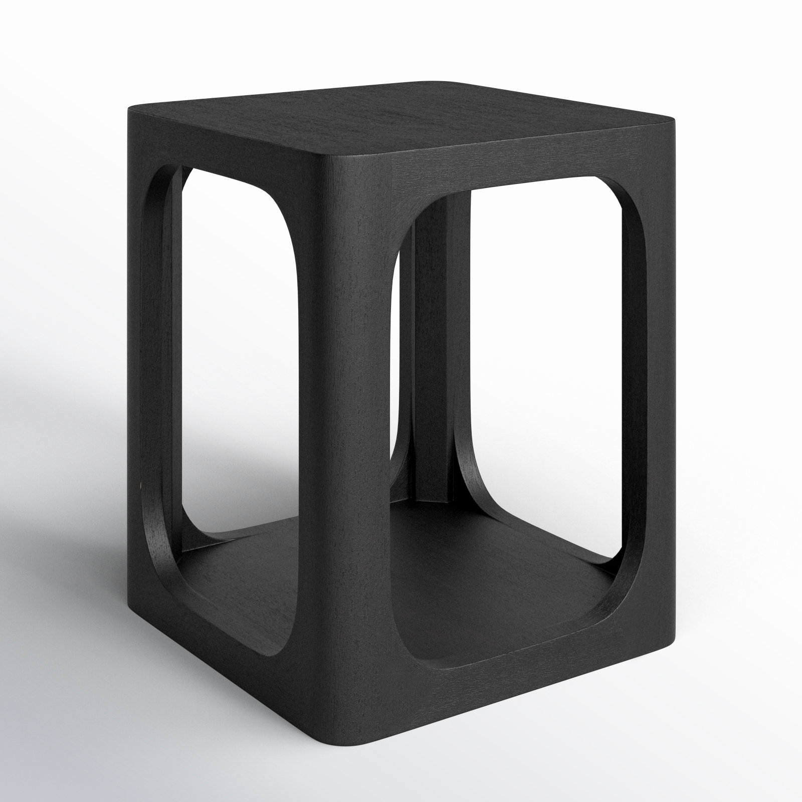 Sybil Solid Wood End Table, Black, 22" x 18"
