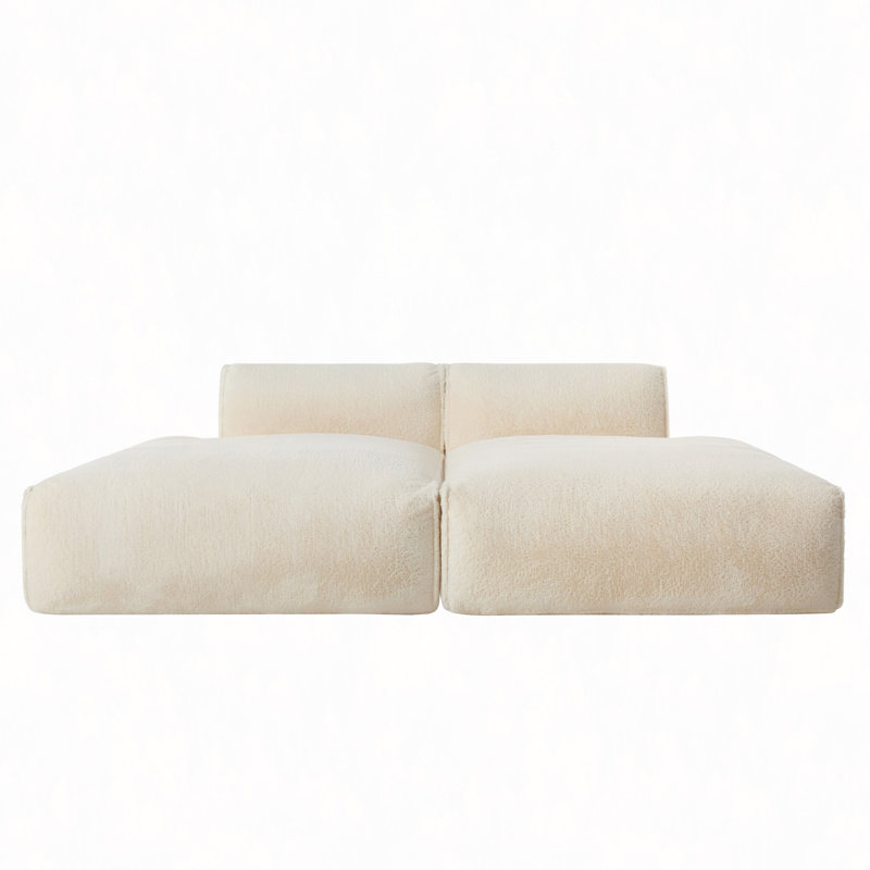 Canapé modulaire 90,0 po, entièrement compressé, canapé-lit spacieux en mousse, design adapté aux personnes âgées, combinaison de 2 pièces sans PC, aucun assemblage requis