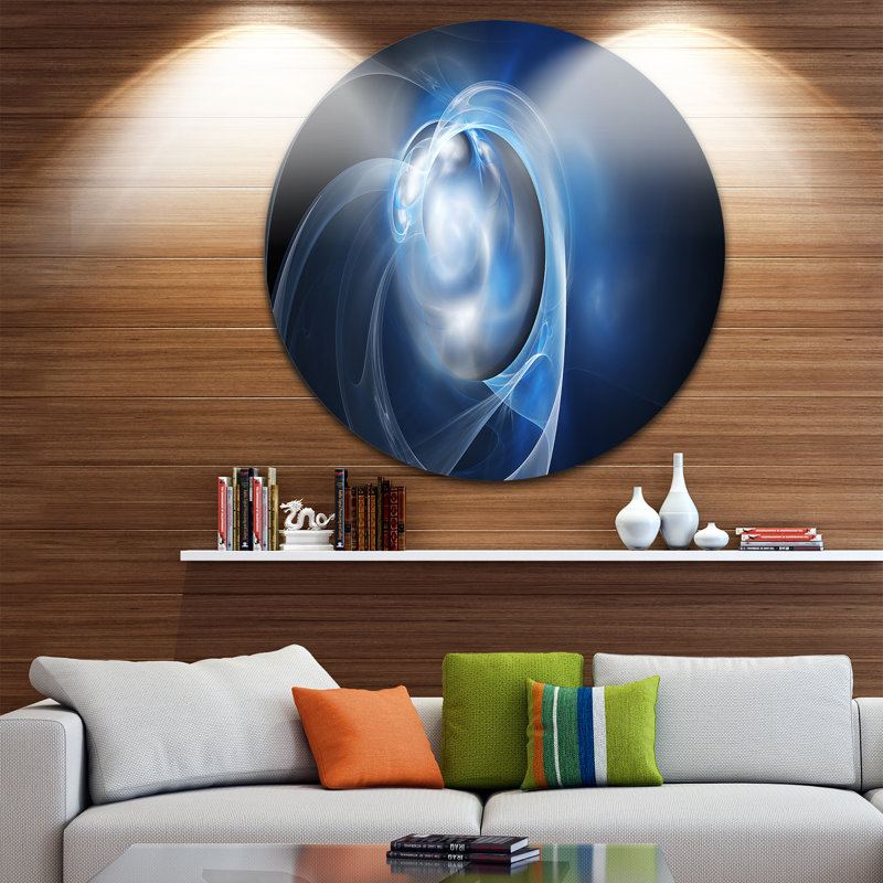 «Fractal Lighting in Dark Blue», impression sur métal, H 38 po x l 38 po x P 1 po