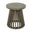 Table d'appoint d'extérieur en bois d'acacia pour le patio, table basse ronde pour la cour arrière, pelouse, balcon, finition grise