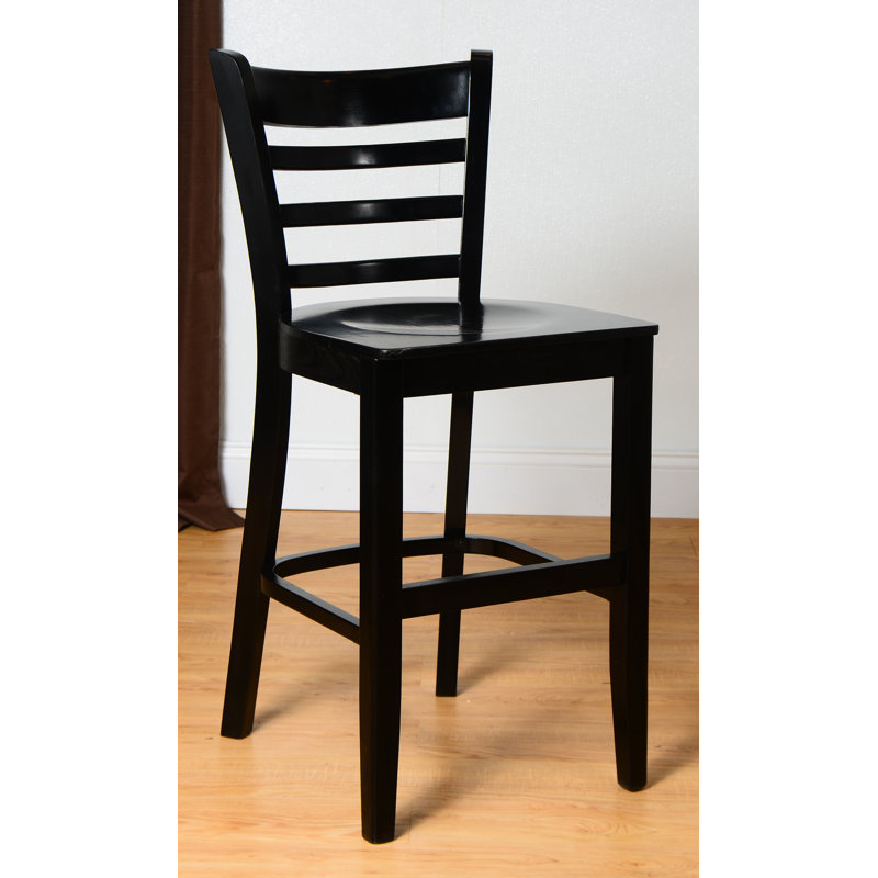 Likens Solid Wood Counter Stool, Black