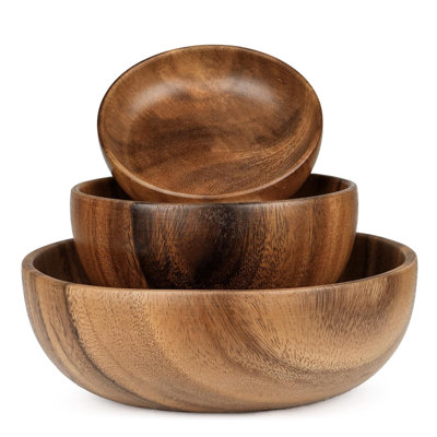 3-Piece Wood Salad Bowl Set