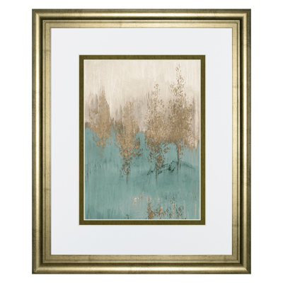 Golden Forest Glow Wall Art - 34" x 40" - Gold Frame