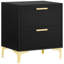 Black And Gold Nightstand With Spacious 2 Drawers - Bedroom Decor Upgrade Stylish 2 In Storage Must-Have-1712336613
