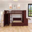 Lit mezzanine simple à structure en bois avec lit autonome, bureau et garde-robe-1896227554