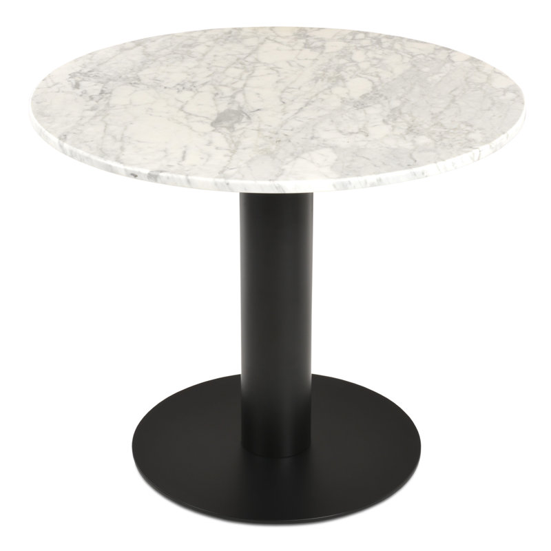 Table ronde en marbre Tango, H 29,5 po x l 32 po x L 32 po, Blanc