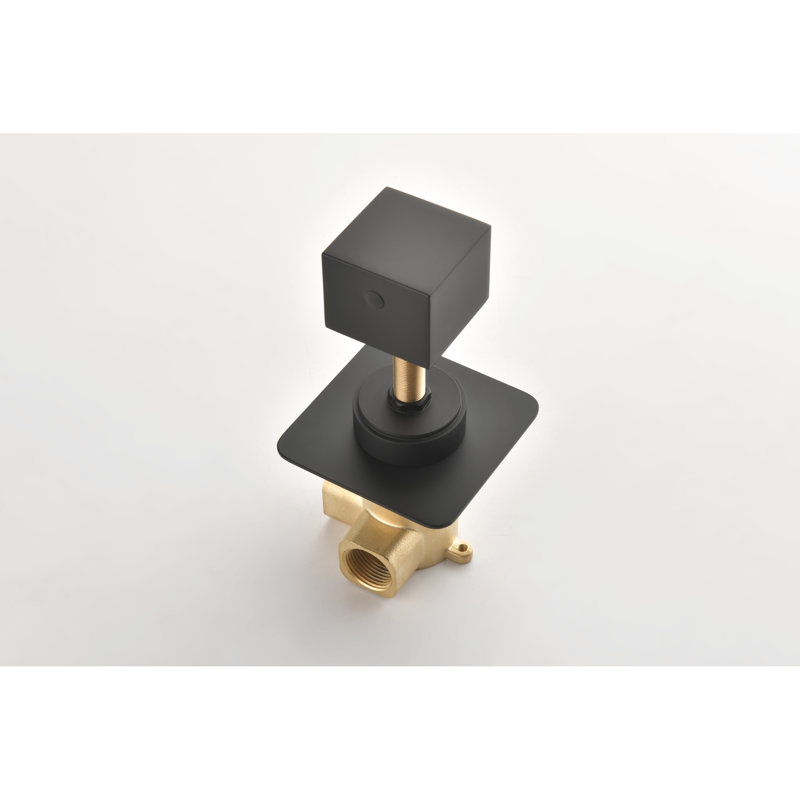 Valve de contrôle 3/4 haut débit en fonte de métal - poignée en laiton, noir mat, et soupape de volume supplémentaire précise, finition noire