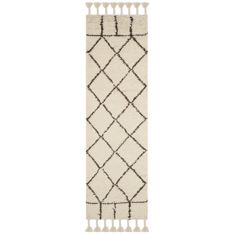 Janesville Geometric Wool Hand Woven Area Rug, Runner 69 x 244 cm
