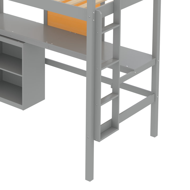 Lit mezzanine simple Idalla Kids, gris