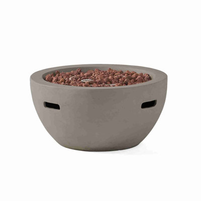 27" Bowl Shaped MGO 40,000 BTU Propane Fire Pit, Light Grey (Tank Cover not Included)