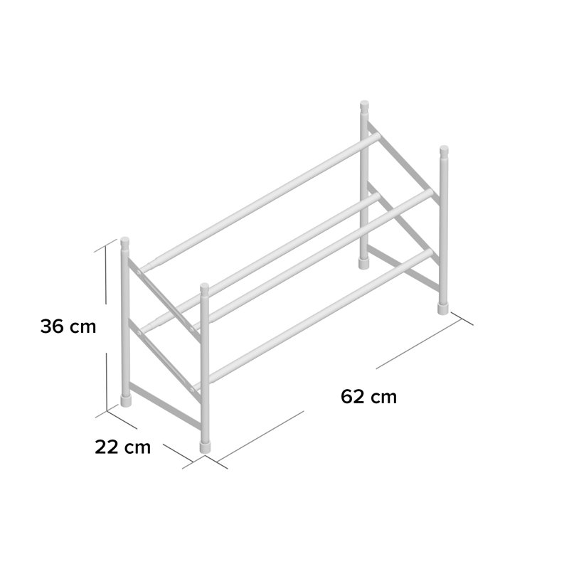 Chrome 2-Tier Extendable Shoe Rack