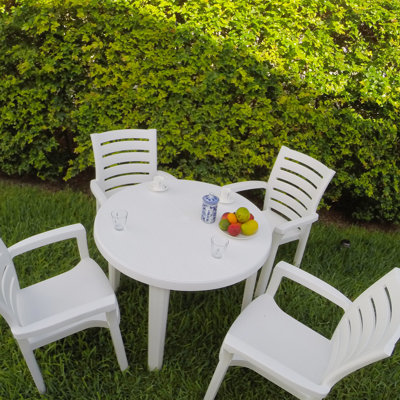 Kinkaider Round Acrylic Outdoor Dining Table