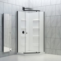 Anzzi Sharman 36 x 36 x 74 2-Piece DIY Friendly Corner Shower Surround in White - SW-AZ8073