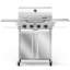 32000 BTU 4-Burner Propane Grill, Stainless Steel BBQ with Pulse Ignition & Locking Casters