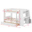 Lit superposé multifonctionnel avec bureau, tablettes de rangement et tiroirs-1302740809