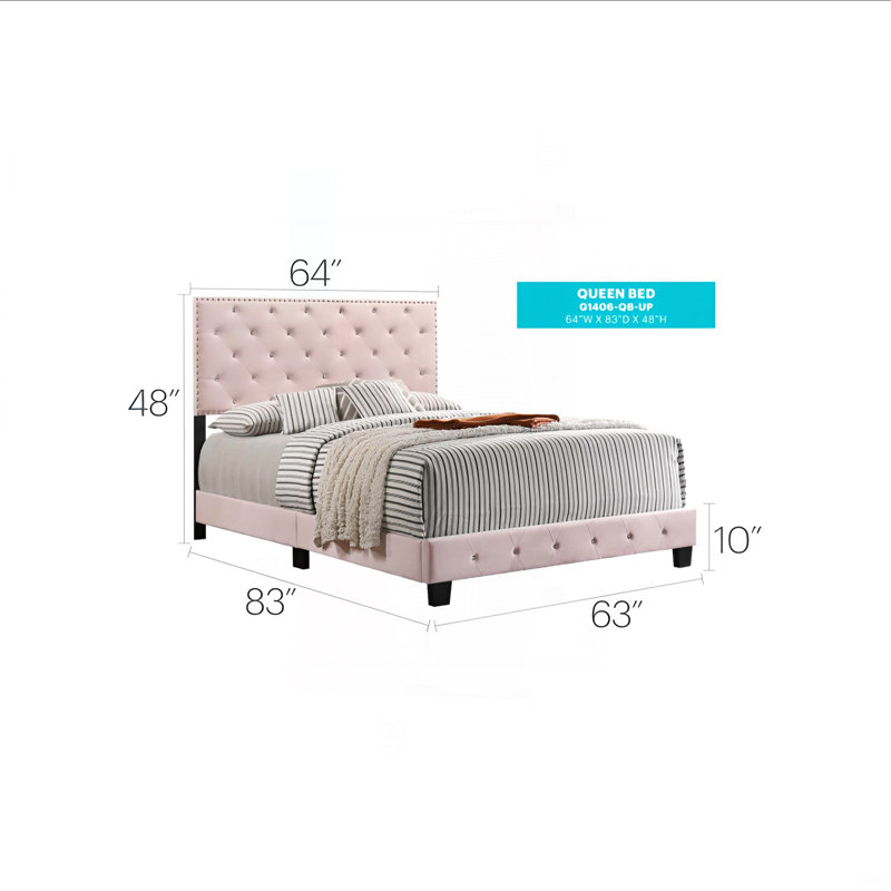 Charmant grand lit rose transitionnel stylé