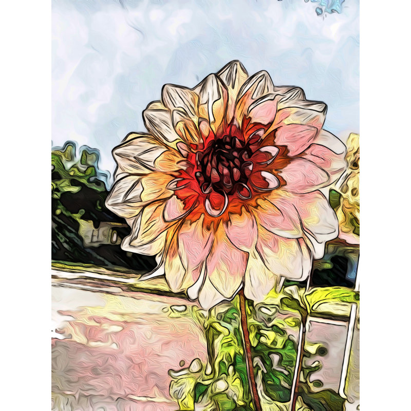 Peachy Dahlia, quartier Fairmount, par Tanna Gx, H 21,25 po x l 17,25 po x P 0,875 po
