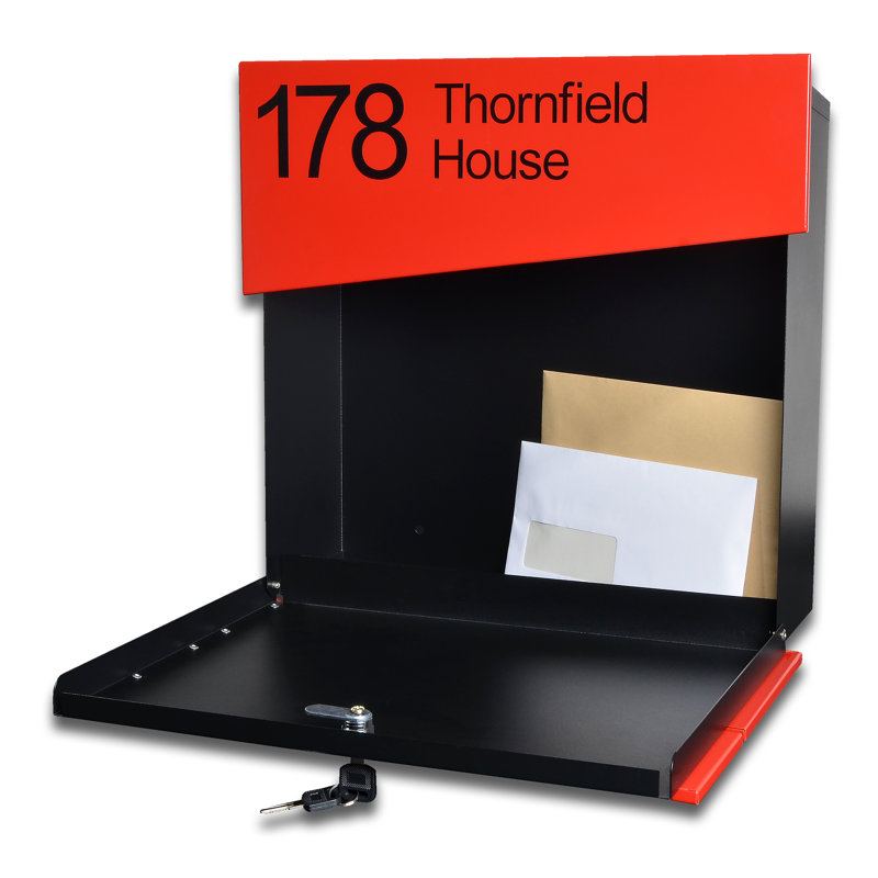 Ayoka Steel Wall Mounted Post Box, Signal Red