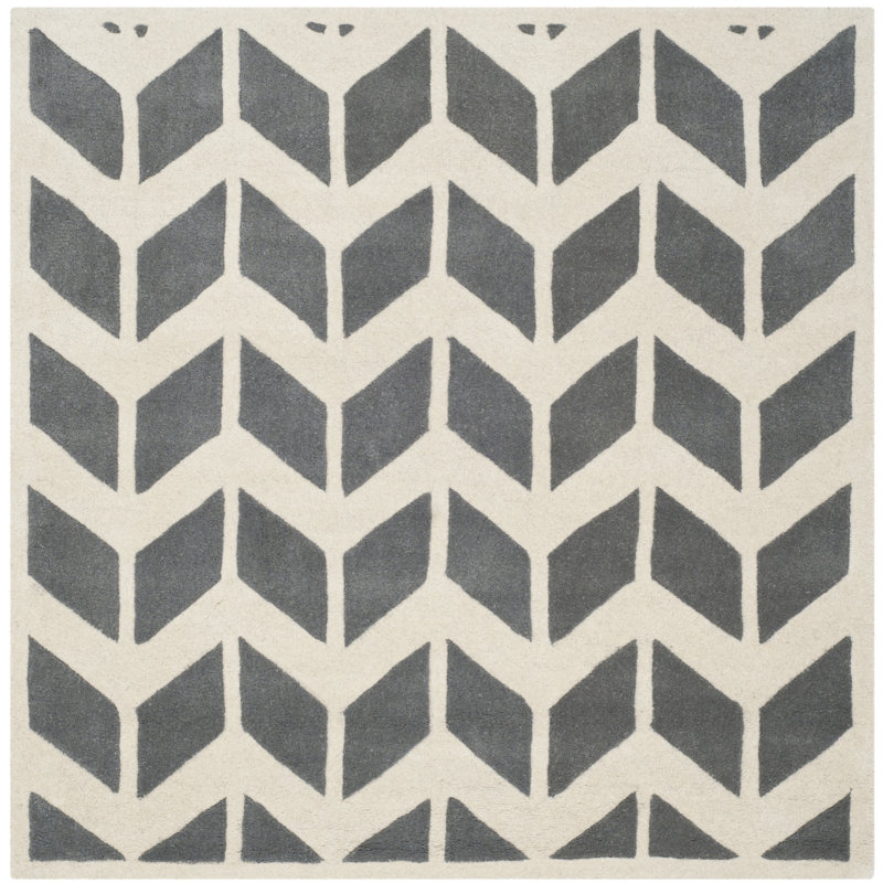 Chatham Hand Tufted Wool Chevron Rug, Square 3'