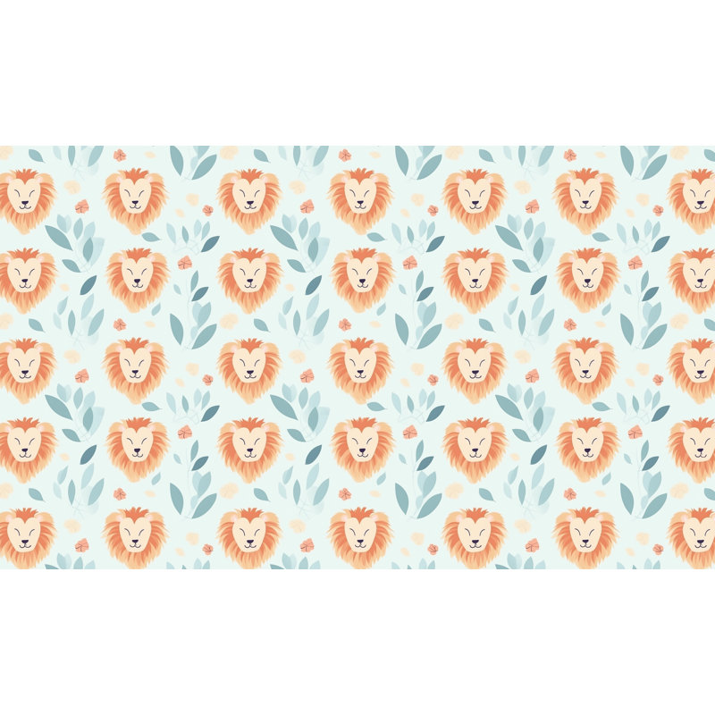 Lion Window Curtains Animals Orange Drapes, H 61 po x l 40 po