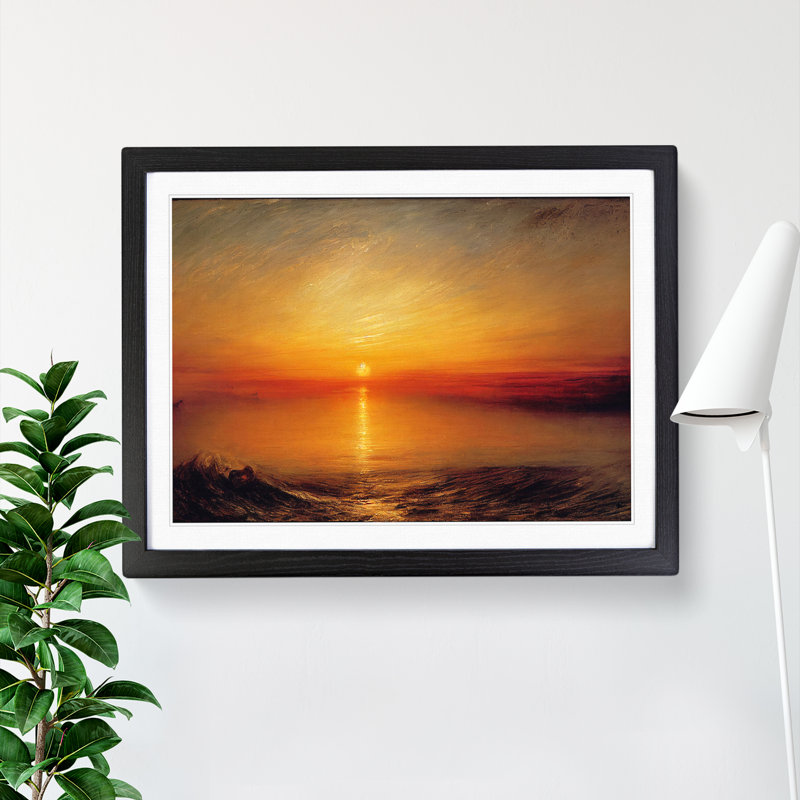 Magnificent Sunrise - Single Picture Frame Painting, 46cm H x 64cm W x 2cm D, Black