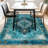 Living Room Rug 6x9 ft Green Area Rug Machine Washable Rug, Non Slip Vintage Rug Stain Resistant Indoor Large Carpet for Bedroom, Boho Rug, Distressed Retro Floor Rug for Classroom, Dorm, Dining Room-1915545124