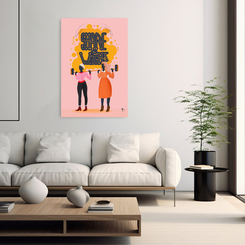 Share The Weight Abstract Contemporary Wall Art Print 1 Piece Wrapped Canvas Wall Art, 152.4cm H x 101.6cm W
