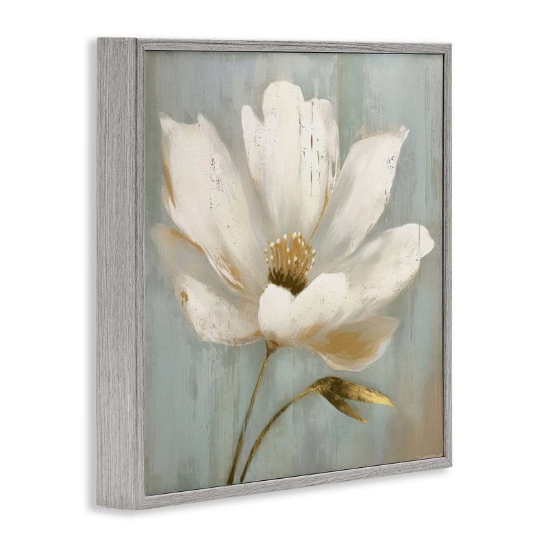 Giclée encadrée de fleurs dorées, design par LSR Creative Studio, Estampe numérique Farmhouse, H 24 po x l 24 po