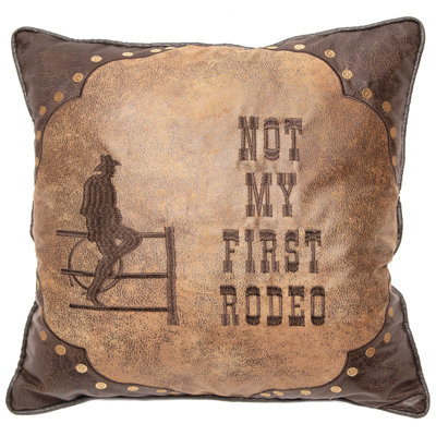 Coussin décoratif 18 po x 18 po Not My First Rodeo Western