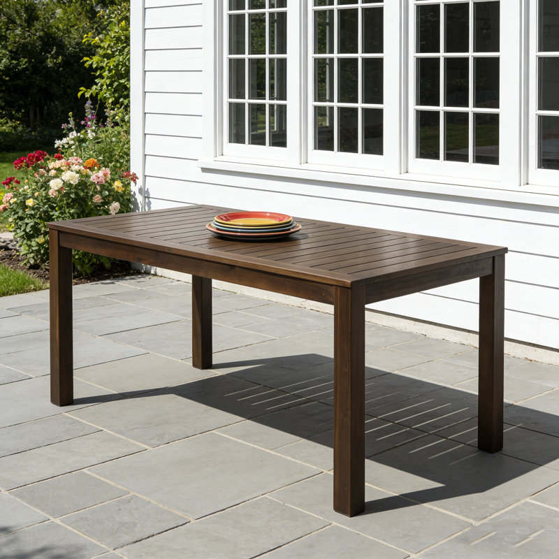 Acacia Wood Outdoor Dining Table for Patio, Garden & Backyard